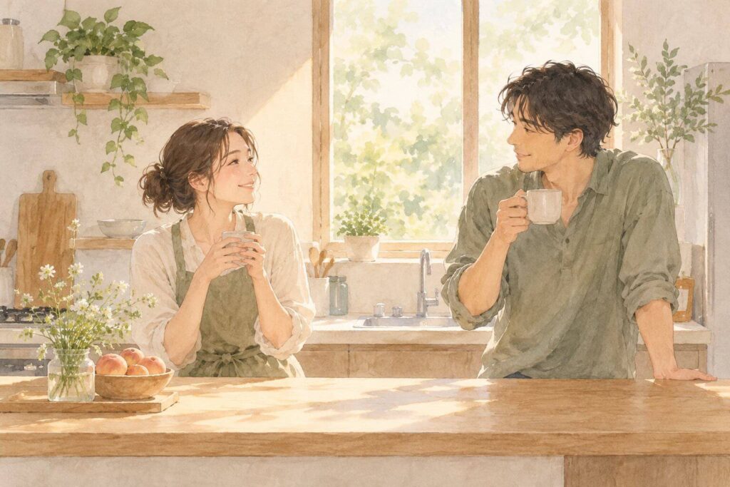 夫婦が話し合う様子