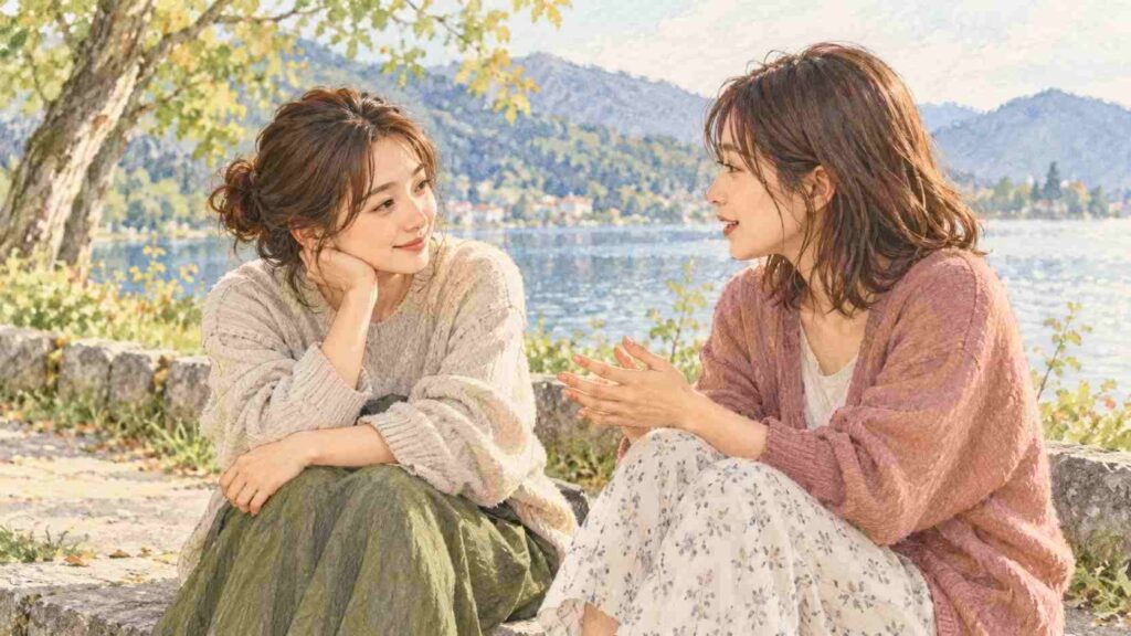 信頼できる友人との会話風景