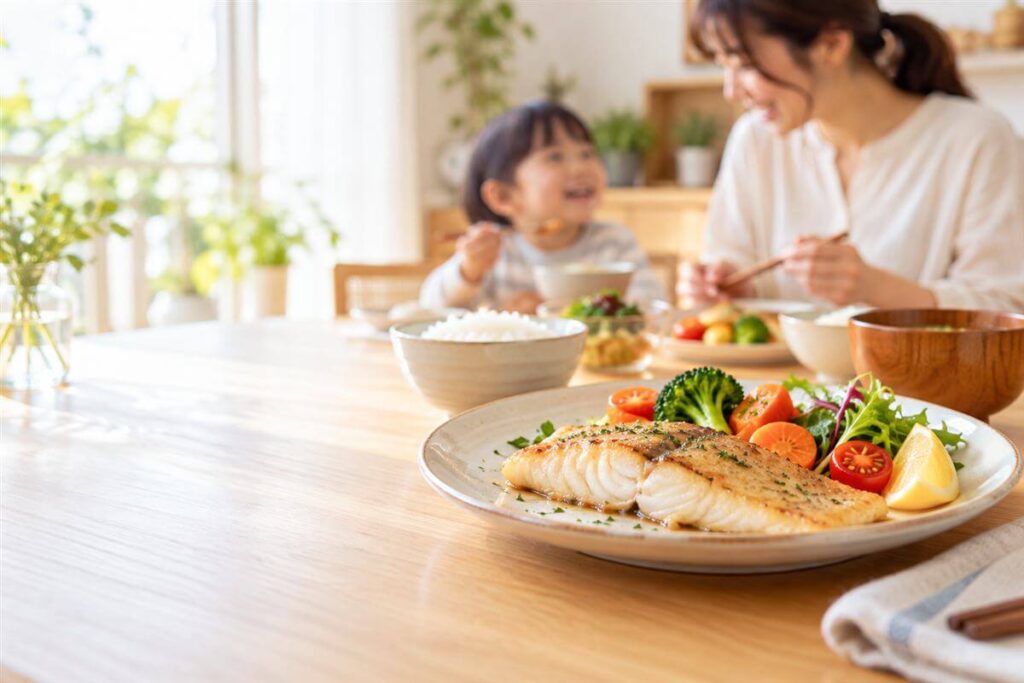 親子の食事風景