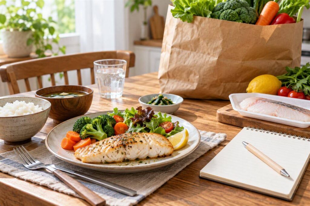 魚を使ったメニューが並ぶ食卓